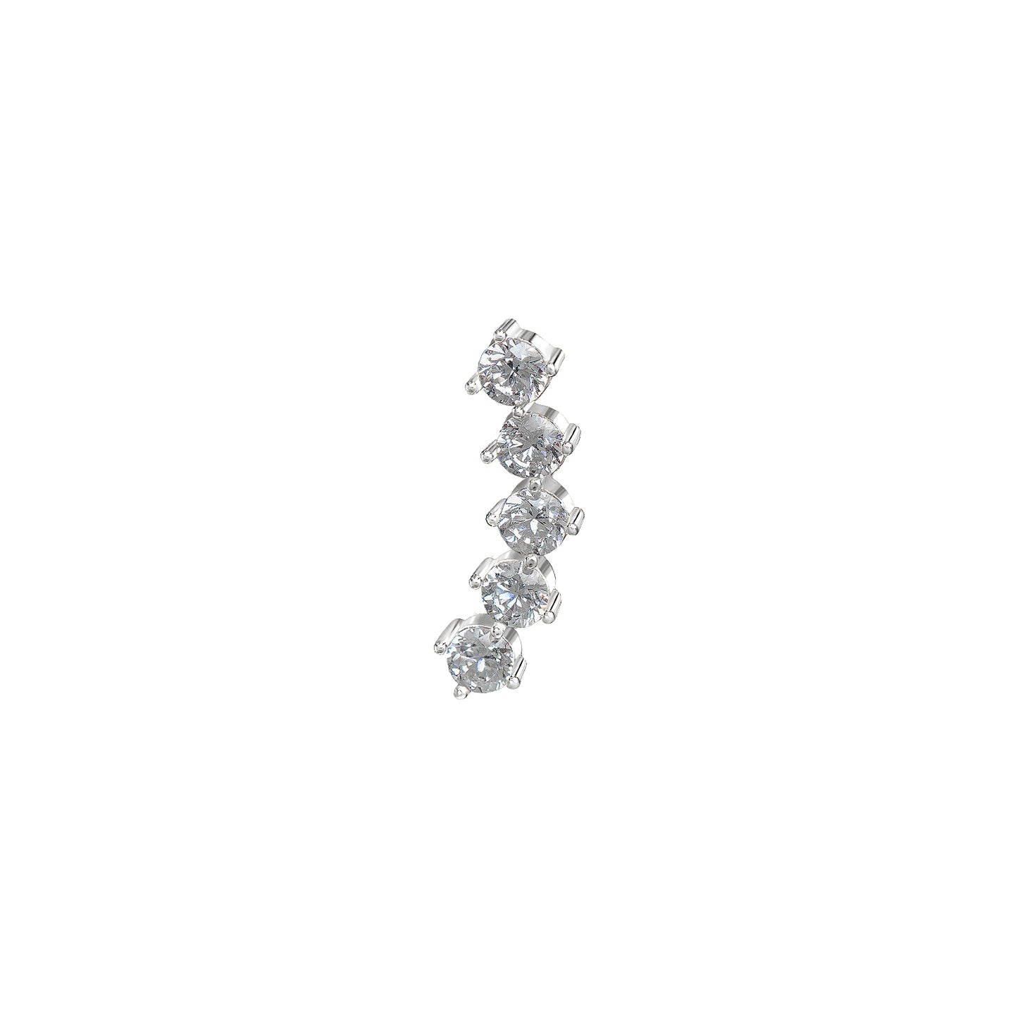 Kolczyk do piercingu Zirconia 5 Silver