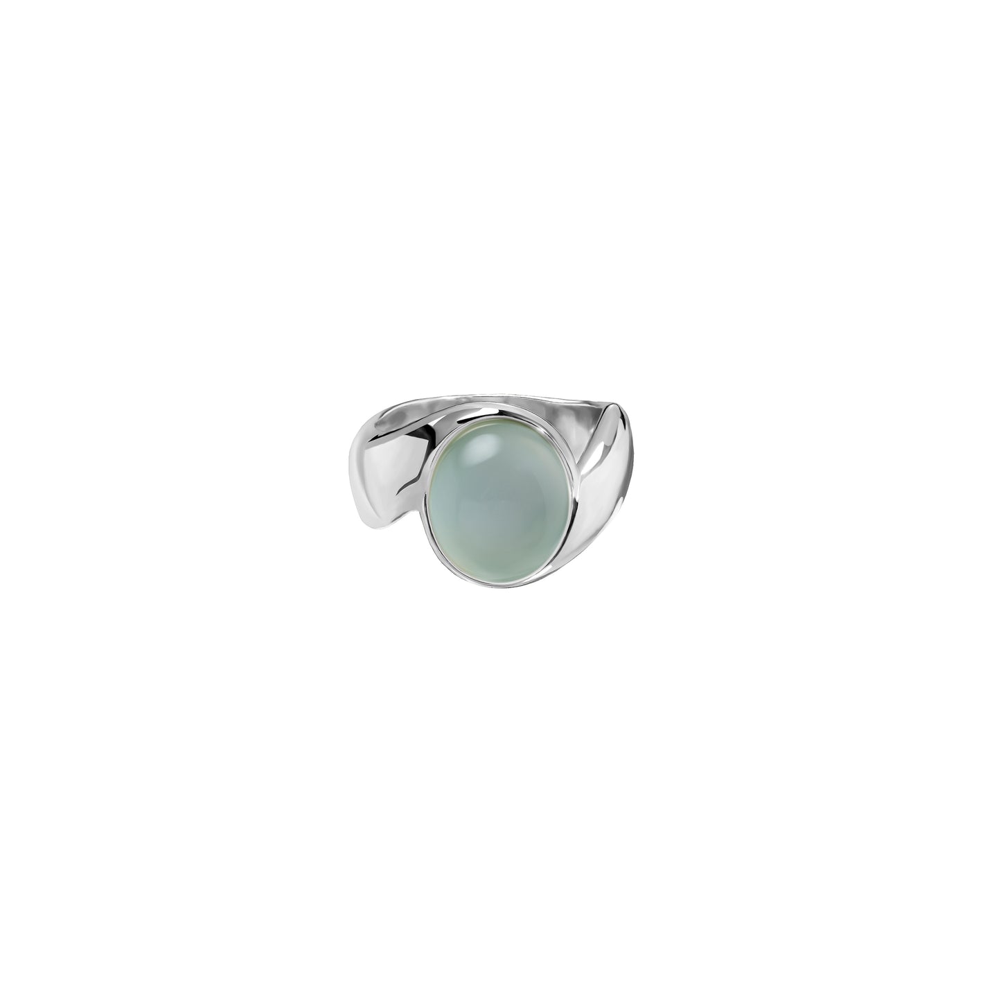 Pierścionek Swan Silver z kamieniem Aqua