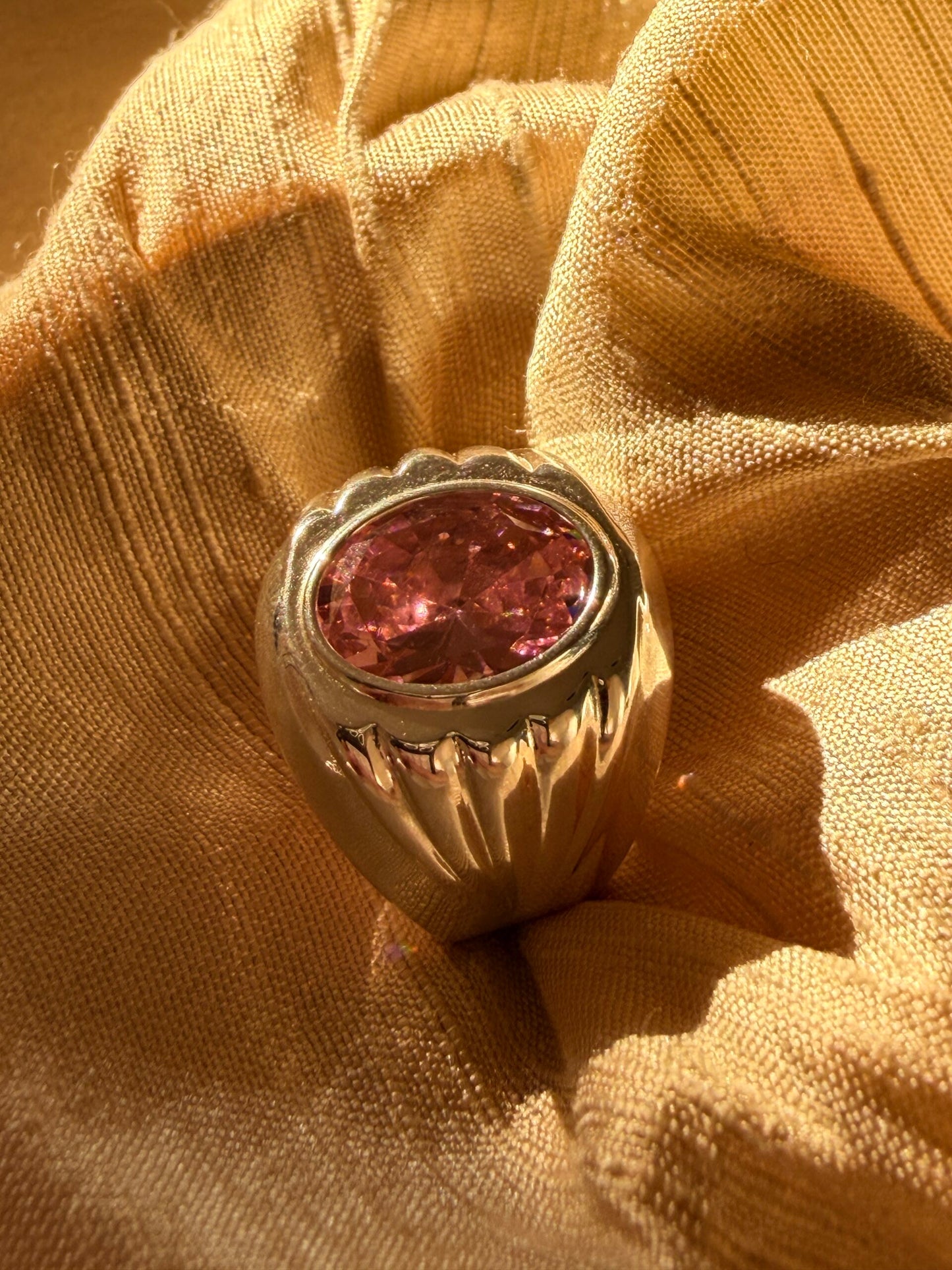 Sygnet Grand Mère Silver Zirconia Pink