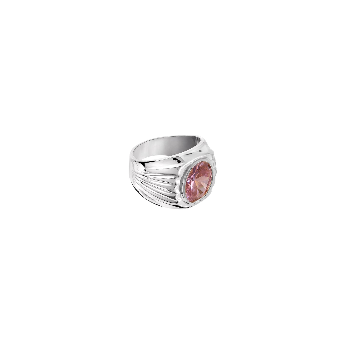 Sygnet Grand Mère Silver Zirconia Pink