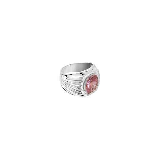 Sygnet Grand Mère Silver Zirconia Pink