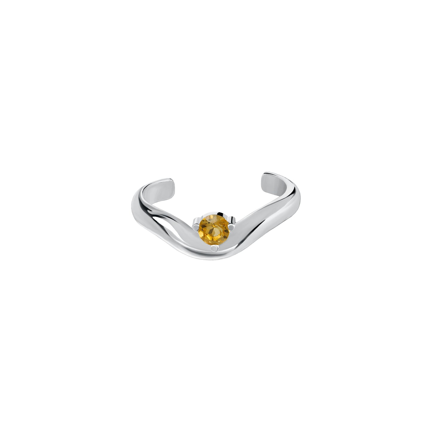 Pierścionek na stopę z kamieniem Citrine Silver